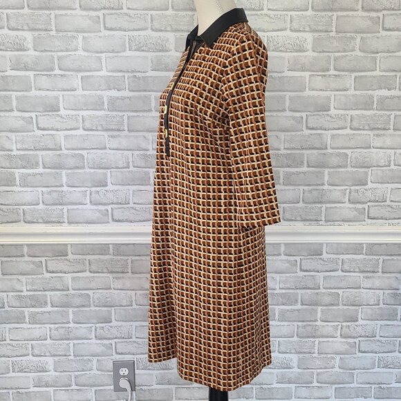 J. Mclaughlin Falcon Bainbridge Printed Point Collar Sheath Dress M NEW Classic - Picture 4 of 8